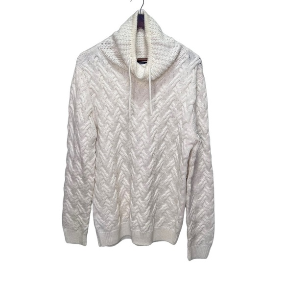 Pull & Bear Cream Fishermans Turtleneck Sweater Size Medium - Picture 1 of 8